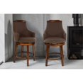 thumbnail image 3 of Lexicon Bayshore Wood Counter Height Swivel Stools - Brown (Set of 2), 3 of 9