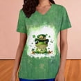 thumbnail image 4 of Mceream Nurse St Patricks Day Shirt for Womens Breathable Plus Size Nurse Working Uniform Shamrocks Print Scrub Tops V Neck Short Sleeve Fun Nursing Uniforms Green XXXXXL, 4 of 6
