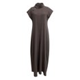 thumbnail image 4 of RKSTN Jumpsuits for Women Summer Casual Solid Color Cotton Linen Long Playsuit Zipper Short Sleeve Rompers, 4 of 5