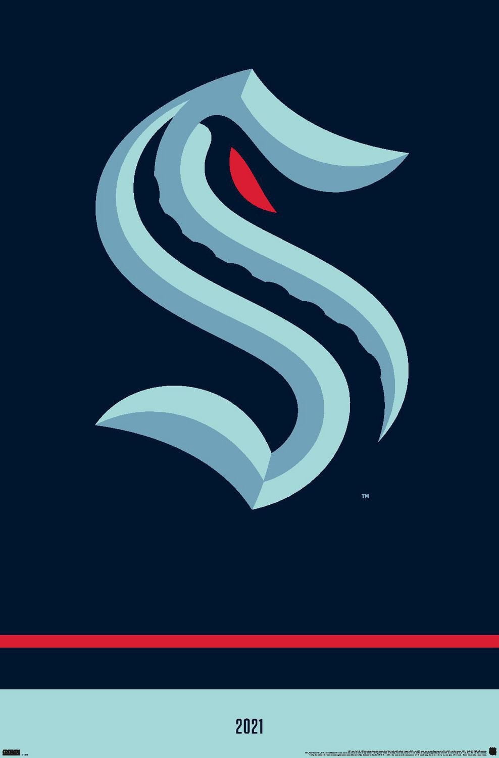 NHL Seattle Kraken - Logo 21 Wall Poster, 22.375" x 34"