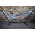 thumbnail image 2 of Vivere Brazilian Style Sunbrella Double Hammock with Steel Stand, Gateway Mist, 2 of 5