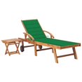 thumbnail image 1 of vidaXL Sun Lounger with Table and Cushion Solid Teak Wood, 1 of 5