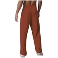 thumbnail image 2 of YiZYiF Men's Latin Dance Pant Salsa Rumba Tango Competition Ballroom Practice Pants Trousers Caramel L, 2 of 5