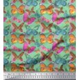 thumbnail image 1 of Soimoi Moss Georgette Fabric Stripes & Butterfly Decor Fabric Printed Yard 42 Inch Wide, 1 of 5