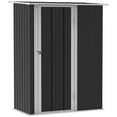 thumbnail image 1 of Outsunny Remise de Jardin, Remise à Outils en Métal avec Toit en Pente, Porte Verrouillable, Gris, 1 of 10