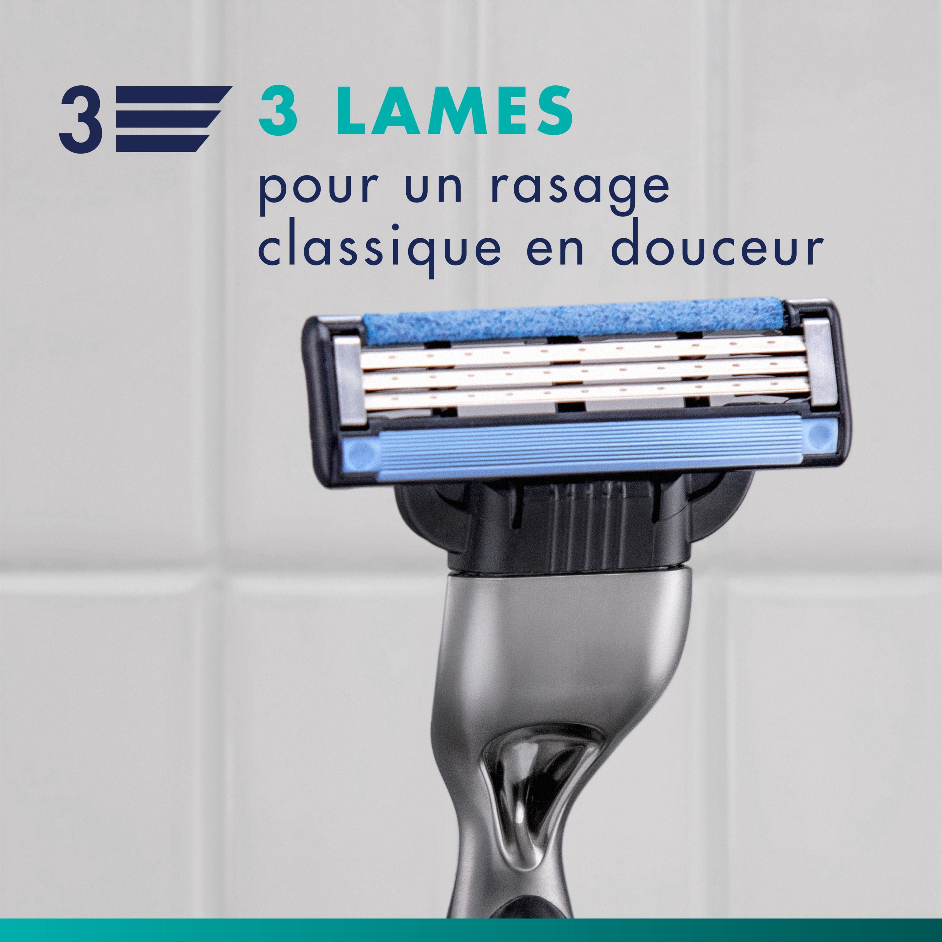 Gillette Mach3 Recharges de Lames de Rasoir Cartouches de Rasoir, Recharges de Rasoir pour Hommes avec Bande Lubrifiante, Lames de Rasoir à 3 Lames pour un Rasage de Près 12ct
