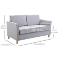 thumbnail image 3 of HOMCOM 56" Loveseat Sofa with Armrests and Wooden Legs for Living Room, 3 of 9