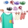 thumbnail image 3 of Clearance! beishanbush Fixing Clip Portable Outdoor Clothesline with 12 Clothespins Beach Windproof Clothes Rack Super Elastic Clothesline One Size Pink, 3 of 8
