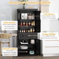 thumbnail image 4 of HOMCOM Kitchen Pantry, Freestanding Buffet Cabinet with 4 Doors, Black, 4 of 10