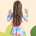 thumbnail image 4 of Kid Girl Rash Guard Swimsuits Summer Long Sleeve Sun Protection Girls Bathing Suits for Girls 5-6 Years, 4 of 6