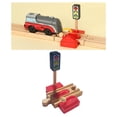 thumbnail image 4 of Kids Wooden Train Accessories Building Play Set Toy Crossroad, 4 of 9