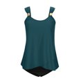 thumbnail image 4 of Flowy Ruffle Tankini Swimsuits for Women Beach Summer 2 Piece High Waist Bathing Suits Pool Modest Swimwear Dark Blue, 2XL, 4 of 7