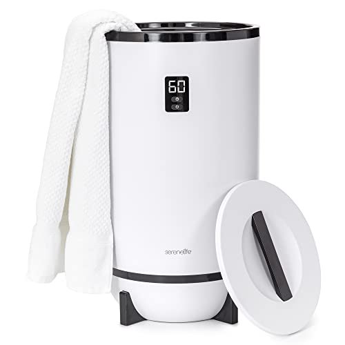 SereneLife Bucket Towel Wamers, with Customized Fragrance for Spa and Bathroom, Luxury Towel Heater Gifts for HIm & Her, Auto Shut off, Fits 2 large Towels, Blankets, Bathrobes, PJ's (