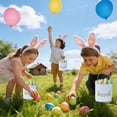 thumbnail image 3 of Eggs for Easter Egg Hunt Canvas Rabbits Basket 9.84x9.06 Inch, Easter Candy Gift Baskets for Children with Sturdy Handle & Spring Decor, 3 of 6