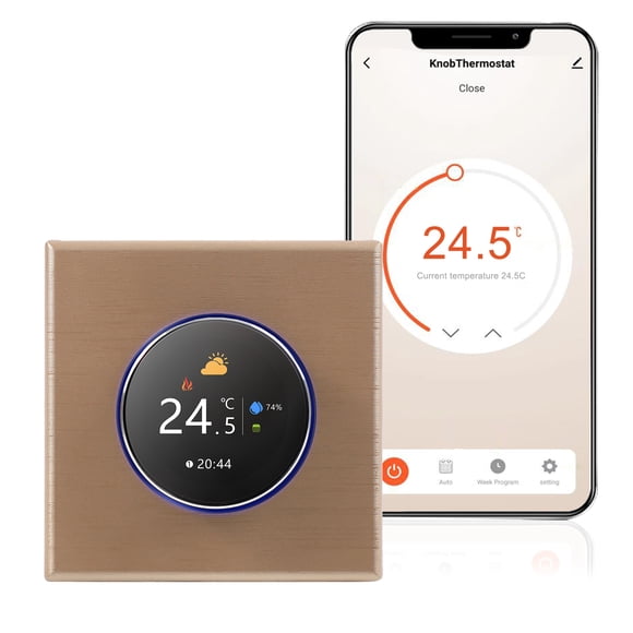 WiFi Smart Thermostat Temperature Controller Weekly Programmable Button Control/ Mobile APP/ Voice Control Compatible with Alexa/Google Home, for Electric Floor Heating 16A