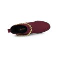 thumbnail image 4 of BLISSFUL STEP Women's Platform Chain Block High Heel Ankle Boots Burgundy 8, 4 of 7