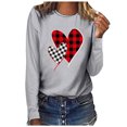 thumbnail image 2 of Qertyioot T-Shirt Graphique pour Femmes de la Saint-Valentin à Manches Longues, Chandail Imprimé, Blouse, 2 of 4