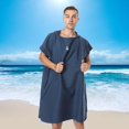 thumbnail image 4 of Surf Poncho Changing Robe Front Lightweight Microfiber with Soft Wetsuit Changing Towel for Outdoor Sports, Swim - Navy Blue, 4 of 8