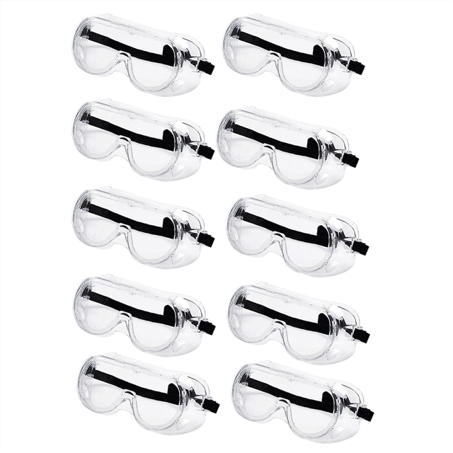 10PCS Outdoors Safety Goggle Anti Splash Dust Proof Work Lab Eyewear Eye Protection Industrial Safety Glasses Clear Lens