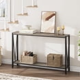 thumbnail image 4 of BeesClover Table d'Appoint Table d'Entrée Console à 2 Niveaux avec Rangement Table Étroite pour Sofa avec Design en V Console Industrielle de 43 Pouces pour Couloir Entrée Salon Vestibule Corridor Bureau, 4 of 7