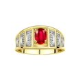 thumbnail image 1 of RYLOS Rings for Women 14K Yellow Gold Ring Classic Style 7X5MM Oval Gemstone &  Diamond Ring July Ruby Jewelry Size 5, 1 of 7