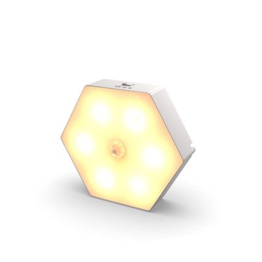 braveheart Hexagone Lumière de Nuit LED Smart Lumière Rechargeable Corps Humain Capteur Lumière de Nuit pour Chambre à Coucher