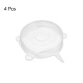 thumbnail image 3 of Unique Bargains Silicone Stretch Lids, 4Pack 3.74' Round Container Lid for Food Cover White, 3 of 6