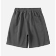thumbnail image 3 of RKSTN Mens Shorts Casual Shorts Solid Color Drawstring Pocket Straight Middle Pants Split Pants Casual Pants Sports Pants Shorts Pants Casual Fashion Hawaiian Shorts with Pockets, 3 of 4