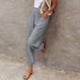 thumbnail image 3 of Birdeem Fashion Women Plus Size Drawstring Casual Solid Elastic Waist Pocket Loose Pants, 3 of 5