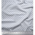 thumbnail image 1 of Soimoi White Velvet Fabric Square Geometric Print Fabric by the Yard 58 Inch Wide, 1 of 3
