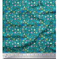 thumbnail image 1 of Soimoi Rayon Tissu Point, Floral & Insecte Clip Art Imprimer Tissu par la Cour 56 Pouces de Large, 1 of 3