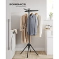 thumbnail image 1 of SONGMICS Clothes Drying Rack, 59-Inch Folding Laundry Drying Rack with 3 Rotatable Arms for Hangers, 4 Legs, Stainless Steel, for 27 Pieces of Clothes, Black, 1 of 6