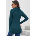 thumbnail image 3 of Chandails Femme Chauds Chandails Asymétriques Tricotés Col Roulé Uni Portefeuille Tricoté Manches Longues Chemises Hauts Décontracté TTG, 3 of 6