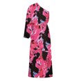 thumbnail image 5 of LOVZFMLL Robe d'Été pour Femme, Aguichant, à une Épaule, Imprimée, Ample, à Manches, Ourlet Fendu à Moitié, Rose Vif, 2TG, 5 of 5