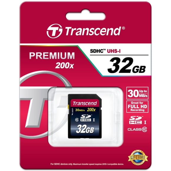 Transcend 32 GB Class 10 SDHC Flash Memory Card (TS32GSDHC10)