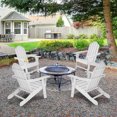 thumbnail image 3 of Costway Lot de 4 Chaises Adirondack de Patio Résistantes aux Intempéries pour Jardin et Terrasse avec Porte-Gobelet Blanc, 3 of 7