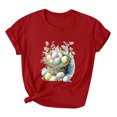 thumbnail image 2 of EGNMCR Chandails de Pâques pour Femmes Chandails pour Femmes Imprimé de Pâques T-Shirt Décontracté Imprimé à Manches Courtes pour Femme Haut T-Shirt à Manches Courtes Col Rond Hauts/chemises T-Shirt pour Femmes, 2 of 3