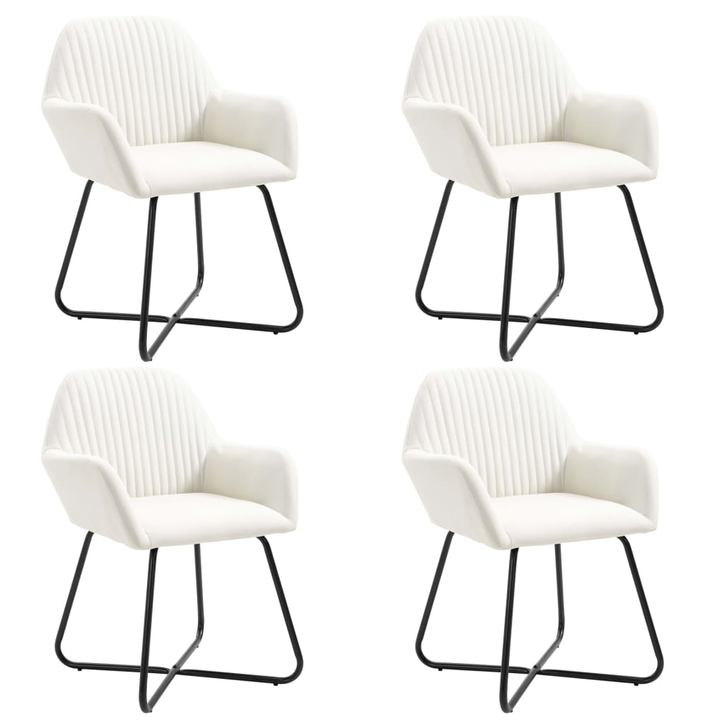 vidaXL Chaises de Salle à Manger 4 Pcs Tissu Crème