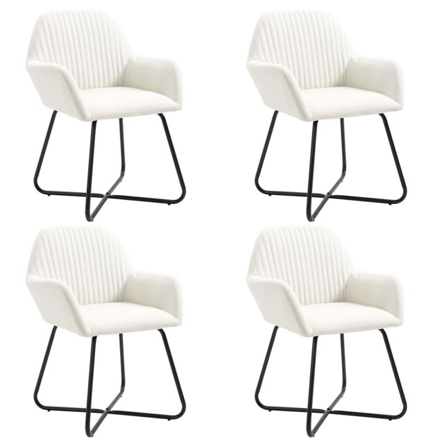 vidaXL Dining Chairs 4 pcs Cream Fabric