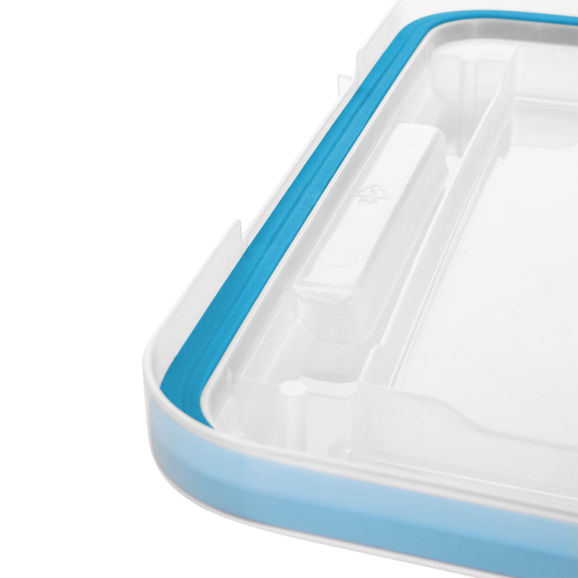 Sterilite Boîte à joint d’étanchéité de 71 L, grand bac de rangement transparent résistant aux intempéries avec couvercle à loquet, bleu