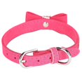 thumbnail image 3 of Rose Rouge G 50x2.5cm Collier pour Chat en Microfibre Suède Double Nœud Cristal Étincelant Strass Fourniture pour Animaux, 3 of 5