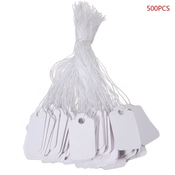 CHUANK 500 Pcs Price Label Tags String Watch Jewelry Clothing Display Merchandise Price Tags Writable Jewelry Paper Cards