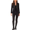 thumbnail image 2 of INSPIRE CHIC Blazer Gothique à Basque pour Femme à Col Rabattu, Ouvert à l'Avant, Ourlet Haut-Bas, S Noir, 2 of 7