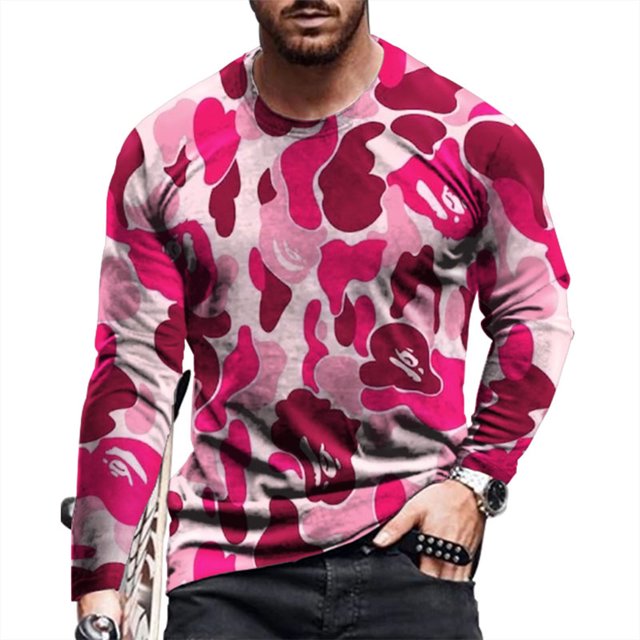 Mikilon Chemise à Manches Longues Imprimée 3D pour Hommes Printemps Affaires Loisirs