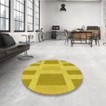 thumbnail image 4 of Ahgly Company Machine Washable Indoor Round Transitional Yellow Area Rugs, 5' Round, 4 of 7