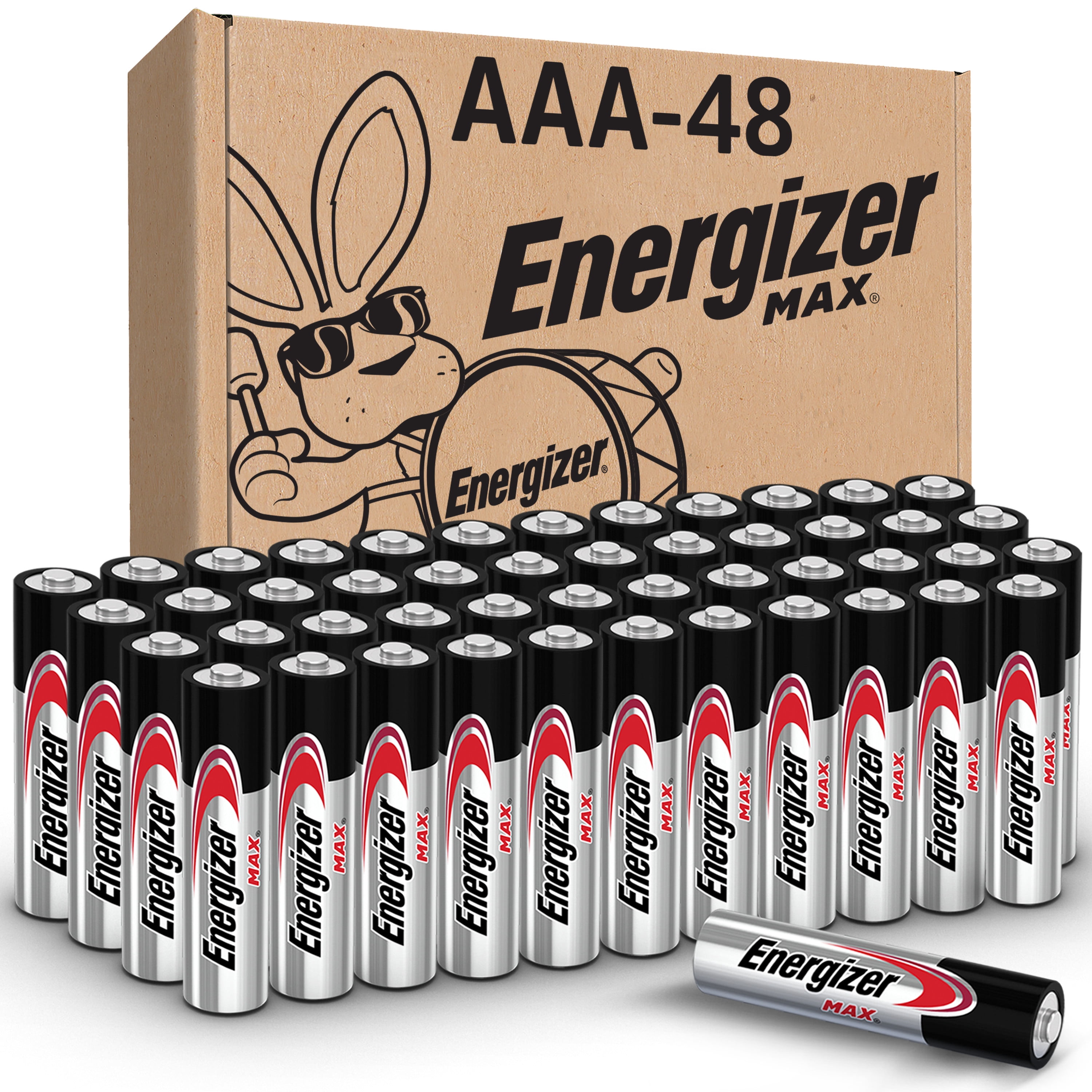 Piles alcalines AAA Energizer MAX, emballage de 48