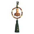 thumbnail image 3 of Almencla Buddha Statue Car Rearview Mirror Charm Pendant with Tassel Feng Shui Decor Green Spacer Beads, 3 of 8