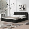 thumbnail image 2 of Euroco Upholstered Queen Size Platform Bed with Tuft Headboard, Black, 2 of 11