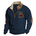 thumbnail image 1 of Ediodpoh Chandail Sans Capuche pour Homme Mode Homme Décontracté Relax Confortable à Imprimé Chandail à Manches Longues à Capuche pour un Style Quotidien Chandail Ras du Cou pour Homme Navy_002 m, 1 of 3
