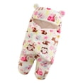 thumbnail image 2 of LSLJS Newborn Baby Boy Girl Cute Print Flannel Receiving Sleeping Blanket Wrap Swaddle, Baby Swaddle, 2 of 3